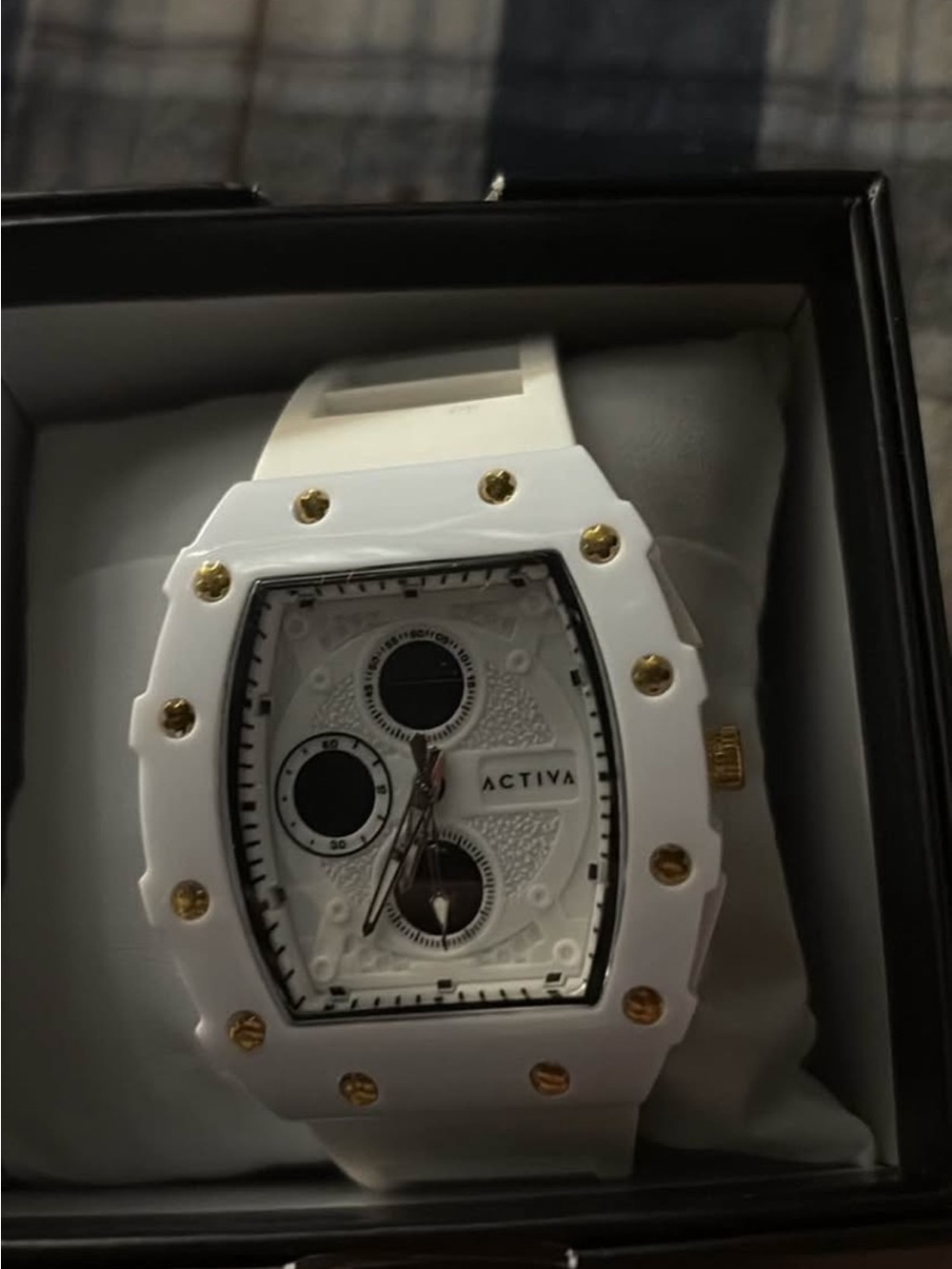 Ativa White and Gold Accent Sport Watch